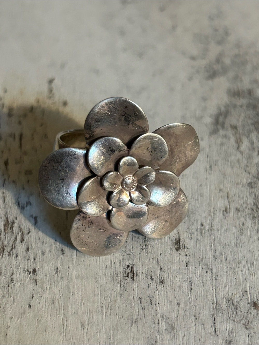 & Other Stories Sterling Silver Floral Statement Ring